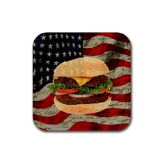 Hamburger Rubber Coaster (square)  by Valentinaart