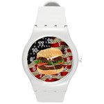 Hamburger Round Plastic Sport Watch (M) Front