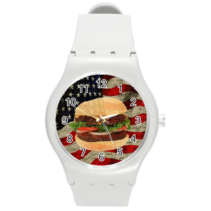 Hamburger Round Plastic Sport Watch (M)