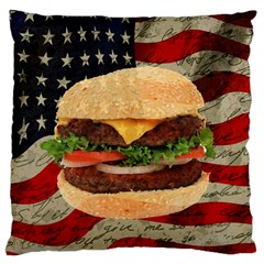 Hamburger Large Cushion Case (two Sides) by Valentinaart