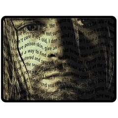 Kurt Cobain Fleece Blanket (large)  by Valentinaart