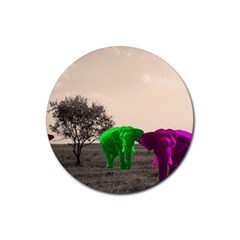 Africa  Rubber Round Coaster (4 Pack)  by Valentinaart