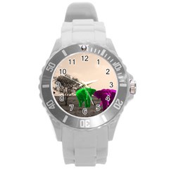 Africa  Round Plastic Sport Watch (l) by Valentinaart