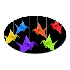 Paper Cranes Oval Magnet by Valentinaart