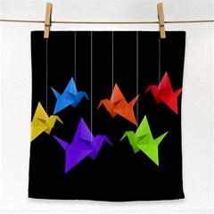 Paper Cranes Face Towel by Valentinaart