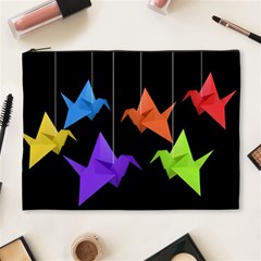 Paper Cranes Cosmetic Bag (xl) by Valentinaart