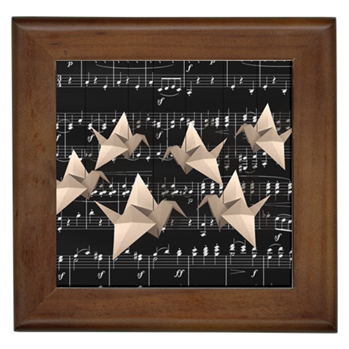 Paper cranes Framed Tiles