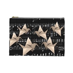 Paper Cranes Cosmetic Bag (large)  by Valentinaart