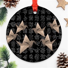 Paper Cranes Ornament (round) by Valentinaart