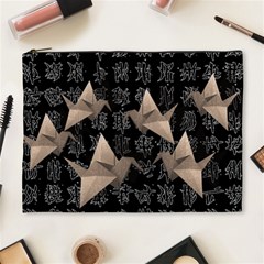 Paper Cranes Cosmetic Bag (xl) by Valentinaart