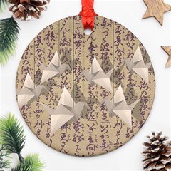 Paper Cranes Ornament (round) by Valentinaart