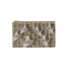 Paper Cranes Cosmetic Bag (small)  by Valentinaart