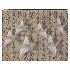 Paper Cranes Cosmetic Bag (xxxl)  by Valentinaart