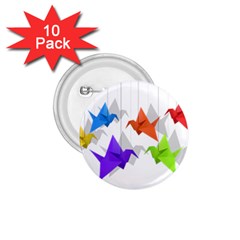 Paper Cranes 1 75  Buttons (10 Pack) by Valentinaart