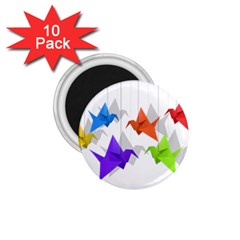 Paper Cranes 1 75  Magnets (10 Pack)  by Valentinaart