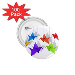 Paper Cranes 1 75  Buttons (100 Pack)  by Valentinaart