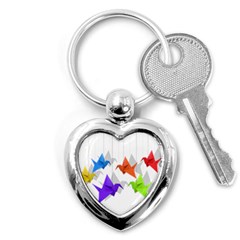 Paper Cranes Key Chains (heart)  by Valentinaart