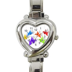 Paper Cranes Heart Italian Charm Watch by Valentinaart