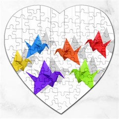 Paper Cranes Jigsaw Puzzle (heart) by Valentinaart