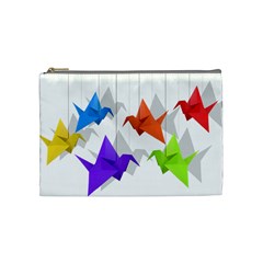 Paper Cranes Cosmetic Bag (medium)  by Valentinaart