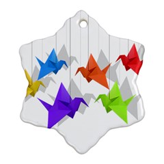 Paper Cranes Snowflake Ornament (two Sides) by Valentinaart