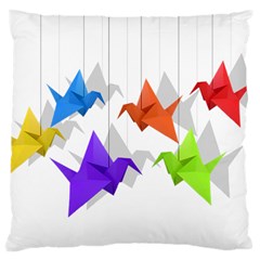 Paper Cranes Large Cushion Case (two Sides) by Valentinaart