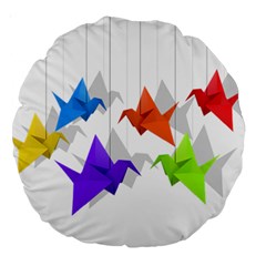 Paper Cranes Large 18  Premium Round Cushions by Valentinaart