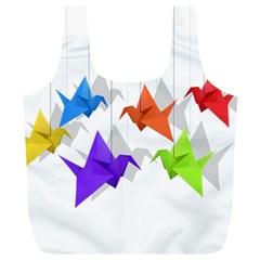 Paper Cranes Full Print Recycle Bags (l)  by Valentinaart