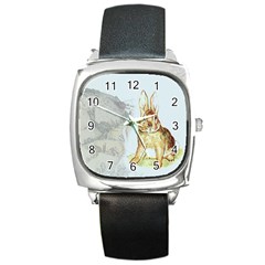 Rabbit  Square Metal Watch by Valentinaart