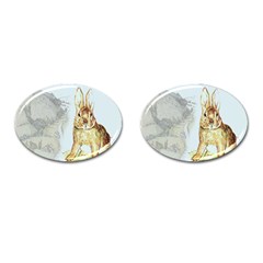 Rabbit  Cufflinks (oval) by Valentinaart