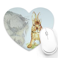 Rabbit  Heart Mousepads by Valentinaart