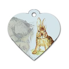 Rabbit  Dog Tag Heart (one Side) by Valentinaart