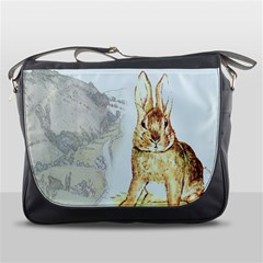 Rabbit  Messenger Bags by Valentinaart