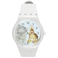 Rabbit  Round Plastic Sport Watch (m) by Valentinaart