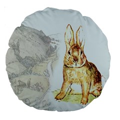 Rabbit  Large 18  Premium Round Cushions by Valentinaart