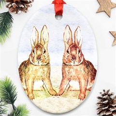 Rabbits  Ornament (oval) by Valentinaart