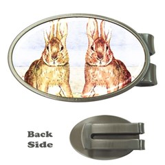 Rabbits  Money Clips (oval)  by Valentinaart