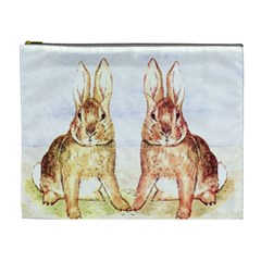 Rabbits  Cosmetic Bag (xl) by Valentinaart