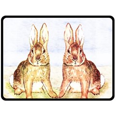 Rabbits  Fleece Blanket (large)  by Valentinaart