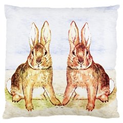 Rabbits  Large Cushion Case (two Sides) by Valentinaart