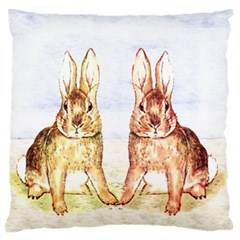 Rabbits  Large Flano Cushion Case (one Side) by Valentinaart