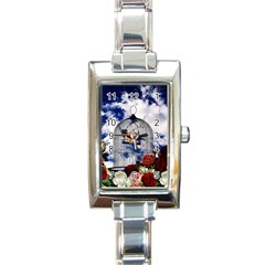 Vintage bird in the cage  Rectangle Italian Charm Watch