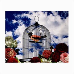 Vintage bird in the cage  Small Glasses Cloth