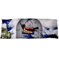 Vintage Bird In The Cage  Body Pillow Case (dakimakura) by Valentinaart