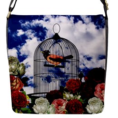 Vintage bird in the cage  Flap Messenger Bag (S)