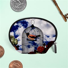 Vintage bird in the cage  Accessory Pouches (Small) 