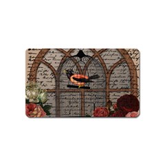 Vintage Bird In The Cage Magnet (name Card) by Valentinaart