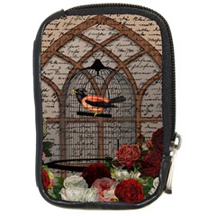 Vintage Bird In The Cage Compact Camera Cases by Valentinaart