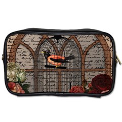 Vintage Bird In The Cage Toiletries Bags by Valentinaart