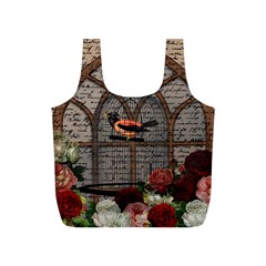 Vintage Bird In The Cage Full Print Recycle Bags (s)  by Valentinaart